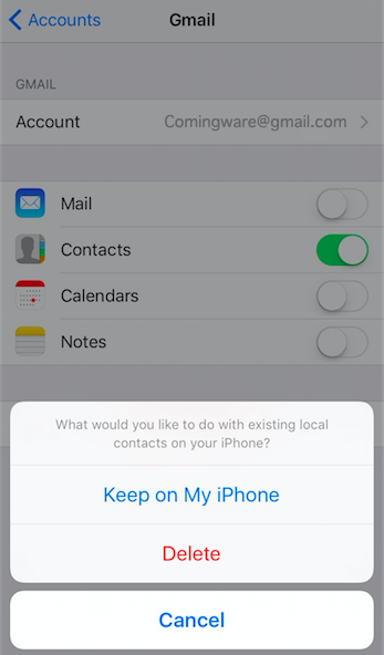Turn Off Contacts Sync on iPhone