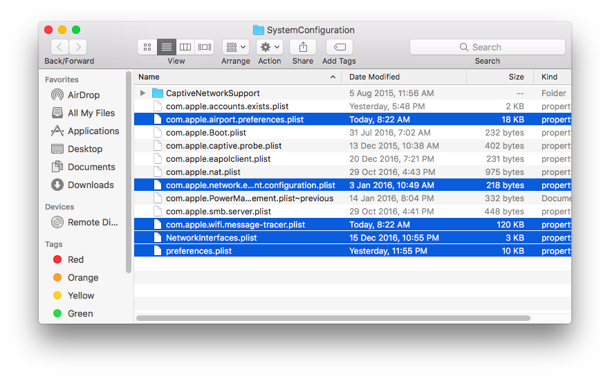 Delete Wifi Preference Files