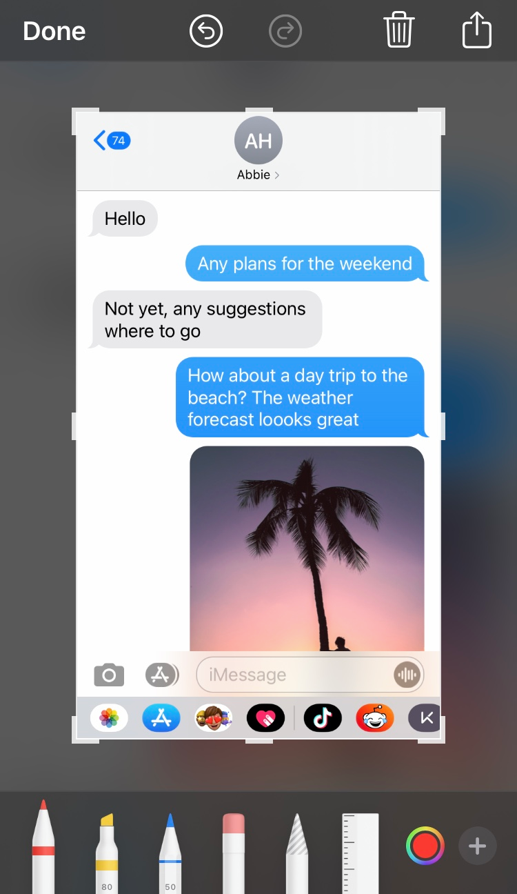 Edit Screenshot on iPhone