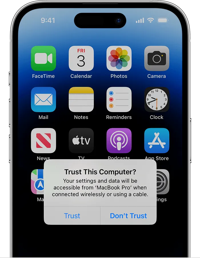 Trust this computer - iPhone