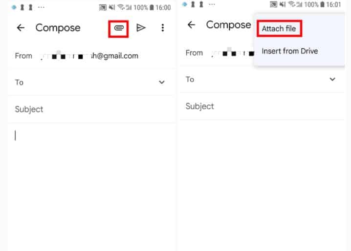 Attach Android files to Gmail