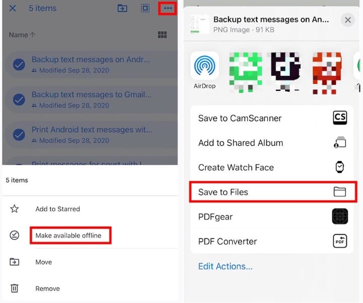 Get Android files on iPhone via Dropbox