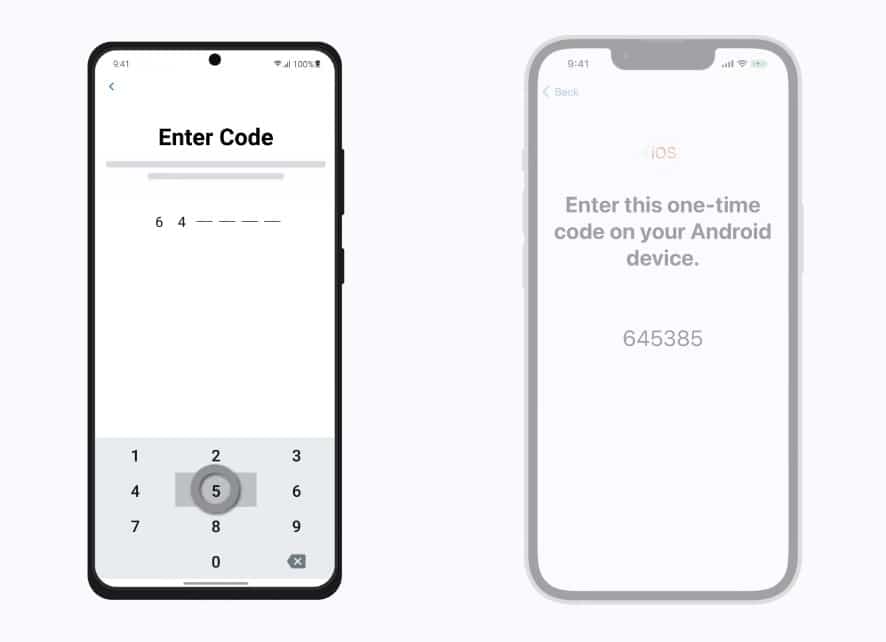 Input passcode on Android - Move to iOS