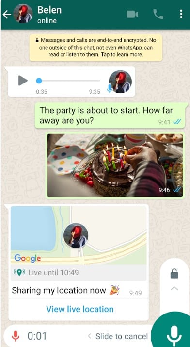 Send photos using WhatsApp