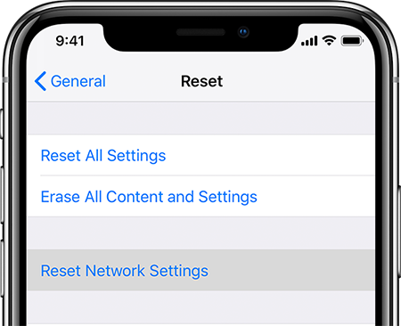Reset Network Settings on iPhone