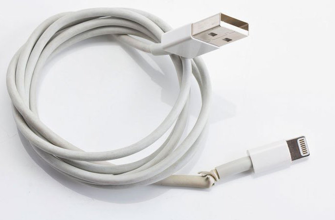Damaged Apple USB cable