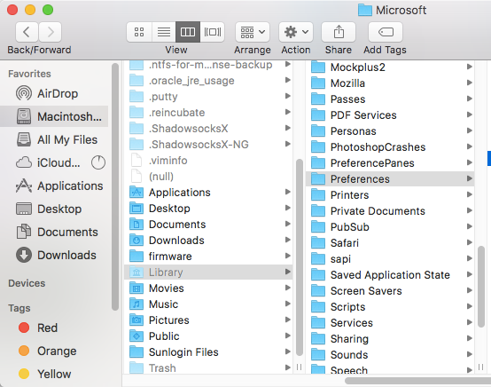 Mac app leftover files stores in Library folder
