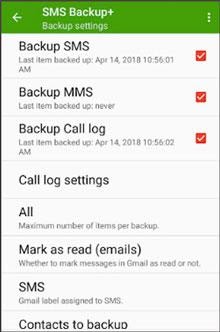 Backup text messages to Gmail with SMS Backup