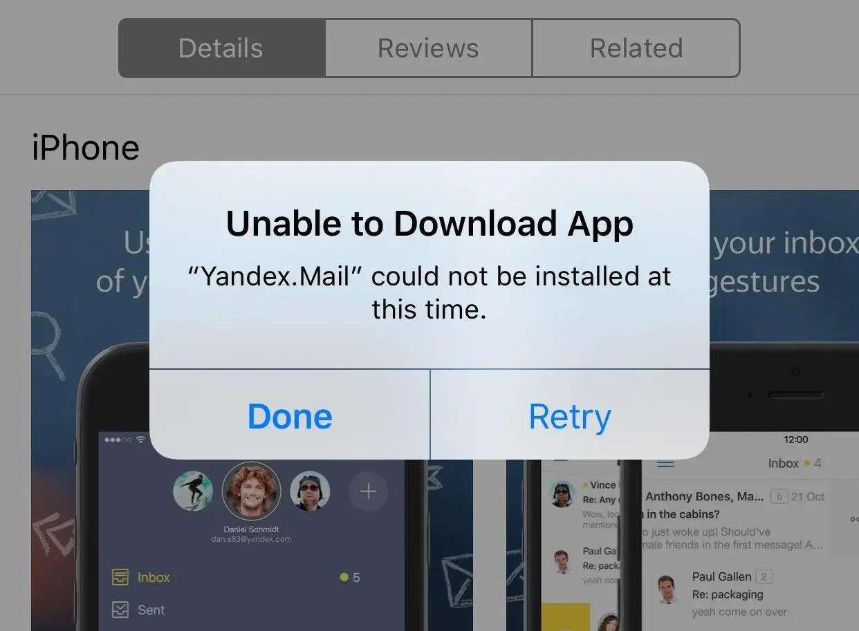Cannot download app from iPhone or iPad