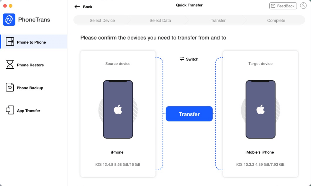 PhoneTrans - iPhone to iPhone Transfer