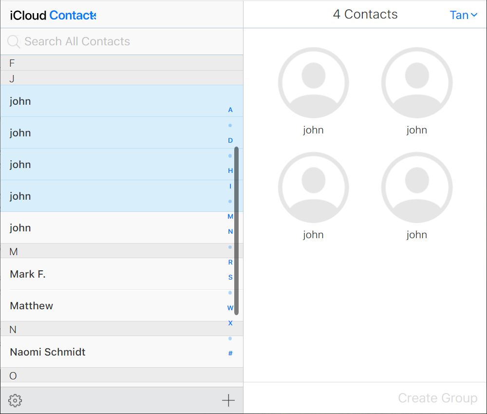 Delete Duplicate Contacts on iPhone using iCloud
