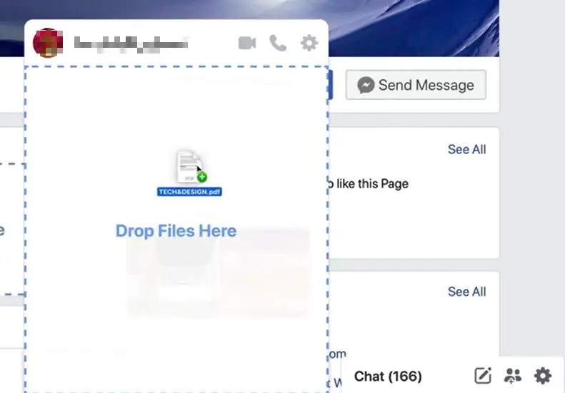 Drag and Drop PDFs Files to FaceBook Chat on Computer