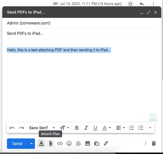 Transfer PDFs to iPad using Email