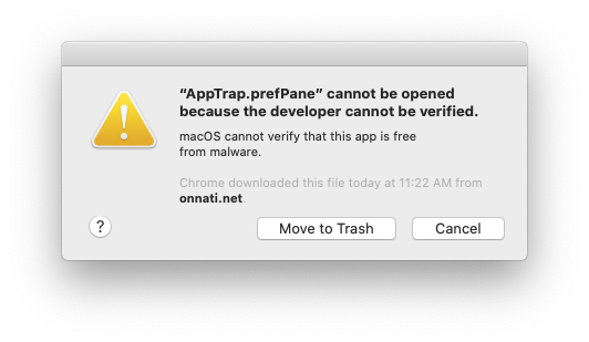 Install AppTrap on macOS Catalina